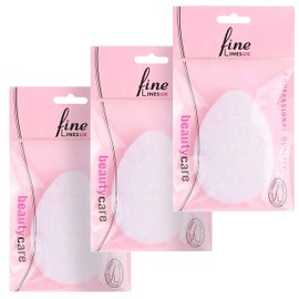 Fine Lines - Exfoliating Face Scrub Sponge, Pack of 3 | Face Scrubber Tear Drop Sponge | Face Shower Sponge for Cleansing, Ideal Before Makeup | Travel Face Wash Exfoliating Sponge for Women and Men