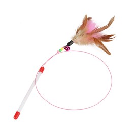 Cat Teaser Toy, Juguete Interactivo para Gatos con Plumas, Varita con Campana y Cuentas de Entrenamiento, 35.43 Pulgadas