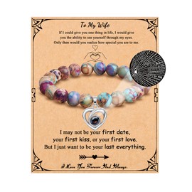 JoycuFF Gifts for Wife From Husband To My Wife Gift Ideas I Love You Bracelet 100 Languages Anniversary Birthday Jewelry for Women