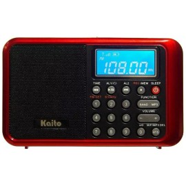 Kaito KA108 AM FM Shortwave Radio with MP3 Player and Radio Recorder - Red