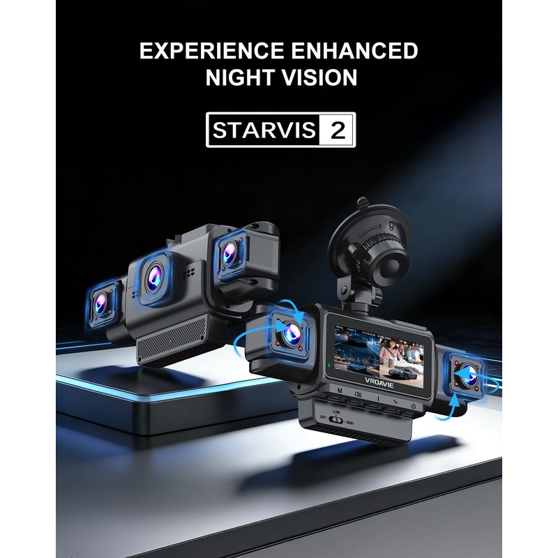 Dash Cam Front and Rear, 4-Channel 360° Coverage Car Dash