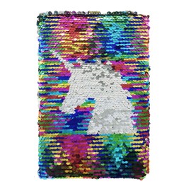 EXERZ A5 Reversible Pailletten Notizbuch/Journal, Meerjungfrau Tagebuch/Magie Notizblock, Für Büro/Schule/Geschenk. Modisch Zu Besitzen, Verwenden (Regenbogen/Einhorn)
