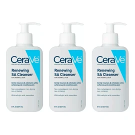 CeraVe 3 Pack Cerave Renewing Sa Cleanser 237ml Cada Uno Importado