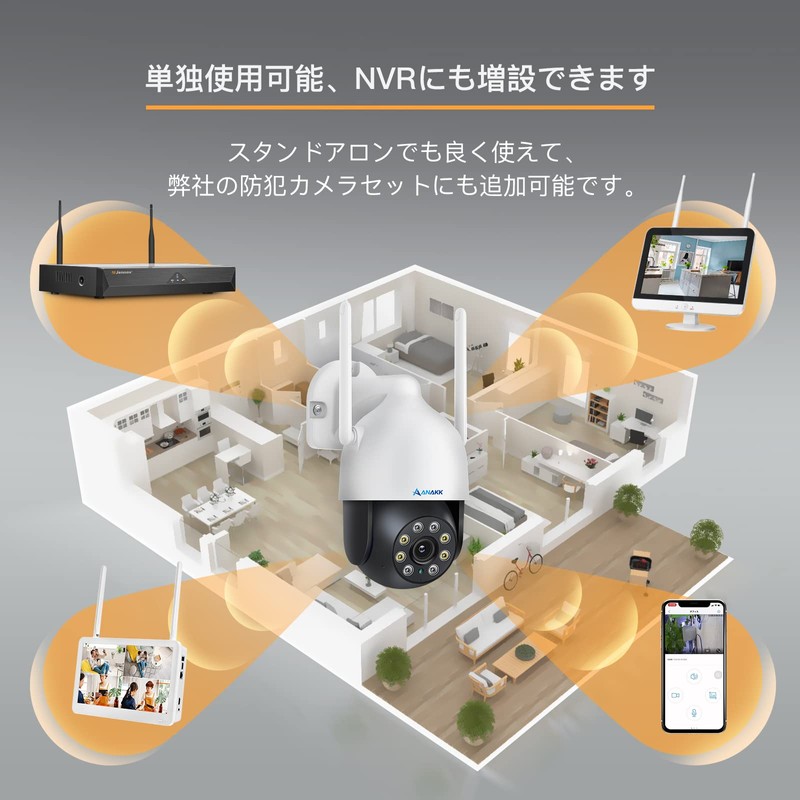 Anakk Outdoor Security Camera for Standalone/Expansion Use with Automatic Tracking,
