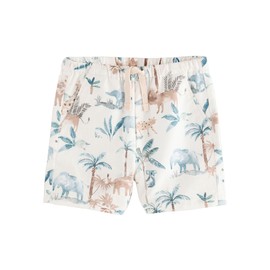 NEXT Pull-On Linen Shorts, Ecru Safari Print