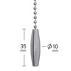 ElekTek Chrome Bathroom Light Pull Fob Chain Cord Double Taper