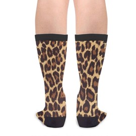 Leopard Print Socks Crew Socks Casual Mid Calf Dress Socks Funny Crazy Socks for Women Men