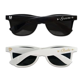 BachpartyGifts Groom and Bride Sunglasses for Men Women,His and Hers Gifts,Wedding Gifts for Honeymoon,Newlyweds,Couples, Groom&bride,sw, 6*6