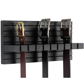 UGZOO Belt Organizer for Closet, Belt Hanger Wall Mounts to Hold 9 Belts Without Slipping, Space Saving Belt Rack for Closet Organization Includes Mounting Hardware (11.8” x 5.5” x 2.5”) (Black)