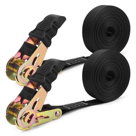 IAZZCO Heavy Duty Ratchet Straps: 2 Pack 6 M x 25 mm Tie Down Straps with Cam Buckle for Motorcycles/Car/Trailer/Household