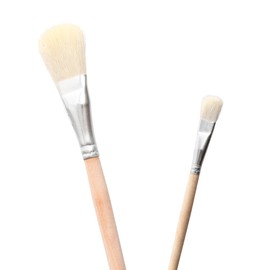 Gold Leaf Brush, Brush for Gold Leaf, Gold Leaf Glue Brush, Goat Hair Brush, Leaf Sweep, Brush for Edible Gold Leaf for Crafts, Gilding Brush Set (2 Pieces/Serving)