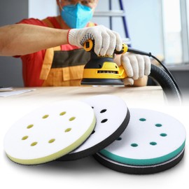 Bateya 4PCS Sponge Interface Pad 125mm Soft Foam Sanding Pads for Orbital Sander, Sanding Pads 8 Hole Orbital Sander Backing Pad 5 Inch Cushion Sponge Buffer Discs for DrillLow Noise