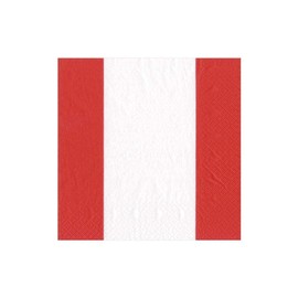 Caspari Bandol Stripe Paper Cocktail Napkins in Red, Pack of 20