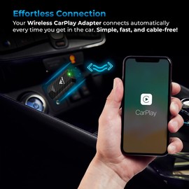 Wireless CarPlay Adapter 2025 Pro Slim Edition - Smallest and Fastest Wireless CarPlay Adapter - AutoSky - Factory Wired CarPlay Cars – USB-A and USB-C Cables – Wired CarPlay Required