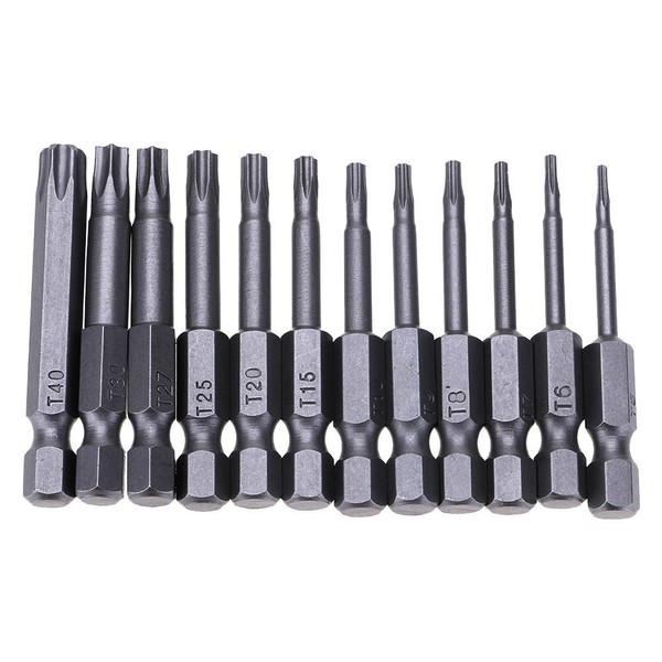 AOKLIT 12 PCS Torx Head Screwdriver Bit Set, 1/4 Inch