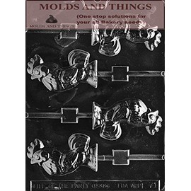 ROOSTER LOLLY Easter Chocolate candy mold with Copyrighted molding Instructions - set of 3