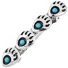 Sleeping Beauty Turquoise Silver Bear Paw Hair Barrette Shadowbox Sterling Design on Spring Clip 0078