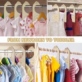Lemon Shane Wood Baby Closet Dividers for Baby Clothes, 10x Double-Sided Organizer - Baby Clothing Size Age Dividers, Baby Clothes Dividers, and Nursery Closet Organizers