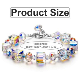 TNSRAY Women's Bracelet with Shining Zirconia Crystal Bracelet Silver Gift, Mother's Day Gifts Women's Bracelet Women Bangle Jewellery Crystals Women's Bracelet for Girlfriend Mother Wife, Metal, No