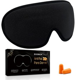 Antifaz para dormir, el antifaz OIOSEN con diseño 3D para mujeres, hombres, súper suave y bloqueo de la luz 100% y con forma en 3D (Negro)