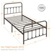 Yaheetech 2 Pcs Twin Bed Frame Metal Platform Bed with