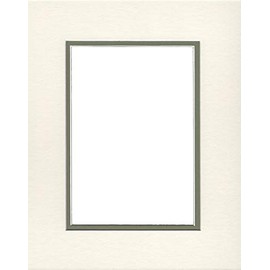 24x36 Double Acid Free White Core Picture Mats Cut for 20x30 Pictures in Cream and Moss Green