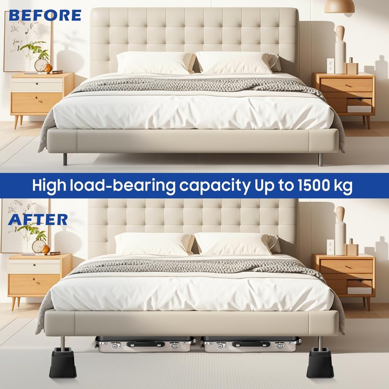 MixDora Bed Risers 5 Inch Heavy Duty Furniture Risers Square