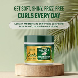 Vatika Naturals Curls AQUABOOST Curl Crème with Rice Water & Electrolytes – Everyday Curl Nourishment, Hydration & Frizz Control, 227g