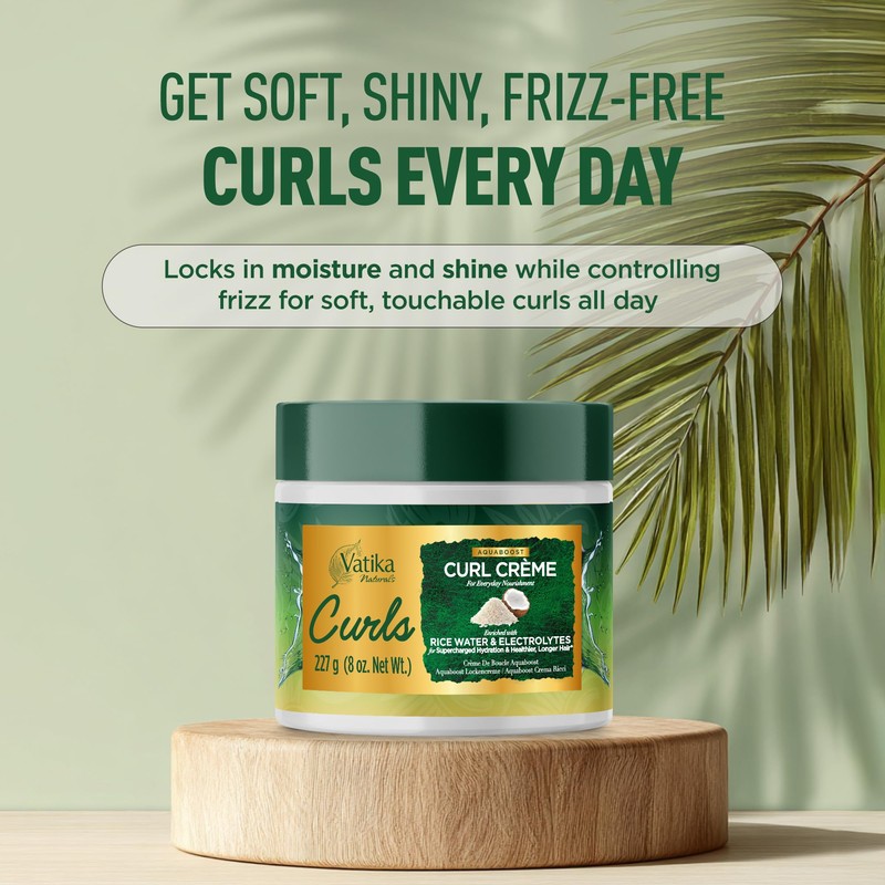 Vatika Naturals Curls AQUABOOST Curl Crème with Rice Water &