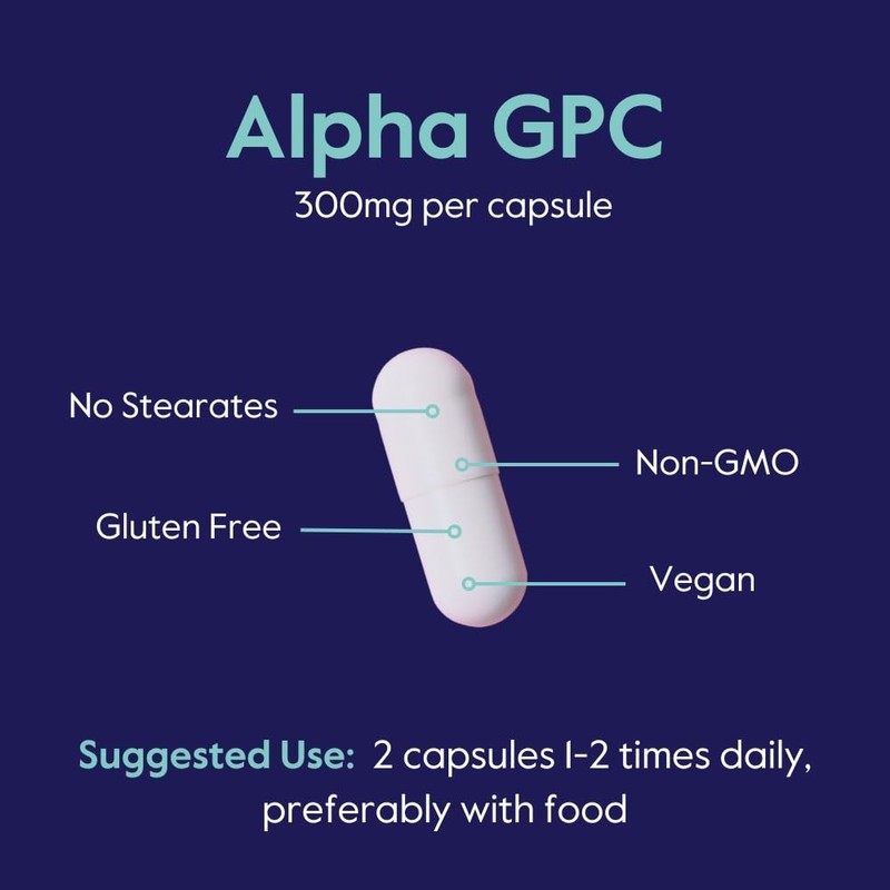 BESTVITE Alpha GPC 600mg Per Serving (120 Veggie Capsules) -