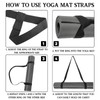 LUFFLOK 2 Pcs Yoga Mat Straps, Black Yoga Mat Straps