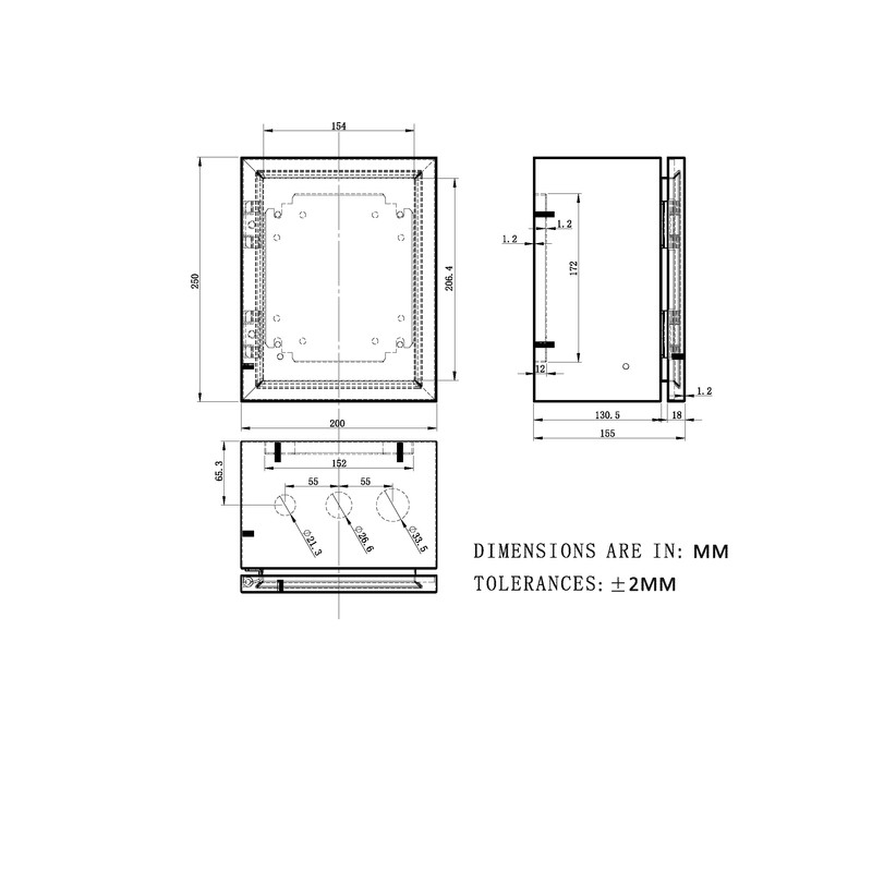 Ordentlich IP65 Weatherproof Stainless Steel Box Wall-Mounted Electronic Equipment Enclosure