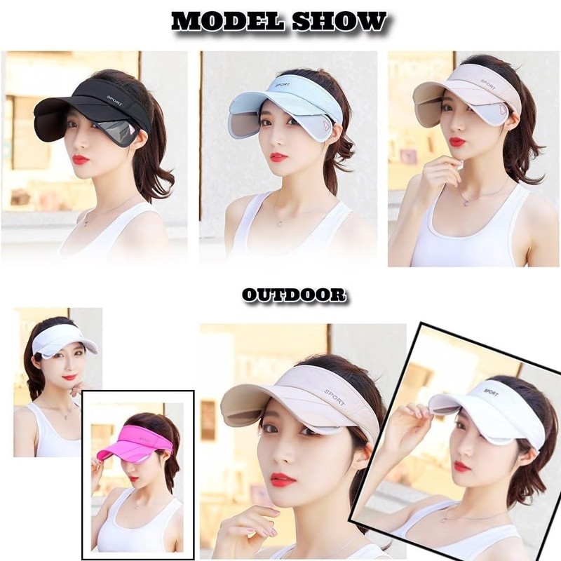 LAC NA Women's Sun Visor, Sun Shade, Adjustable Brim, Extendable,