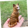 Kisangel Lifelike Kitten Statue Creative Cat Model Ornament for Cognitive