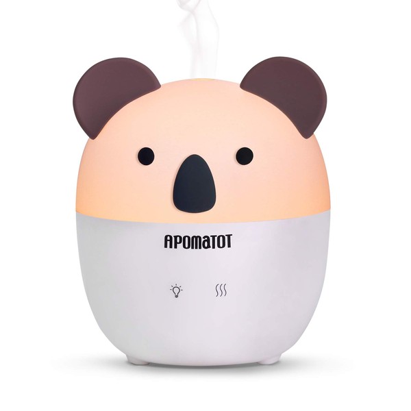 APOMOTOT Koala Essential Oil Diffuser,160ml Baby Cute Cartoon Aromatherapy Diffusers,Cool Mist Humidifier with USB Waterless Auto Shut-Off for Kids Children Home Office Bedroom