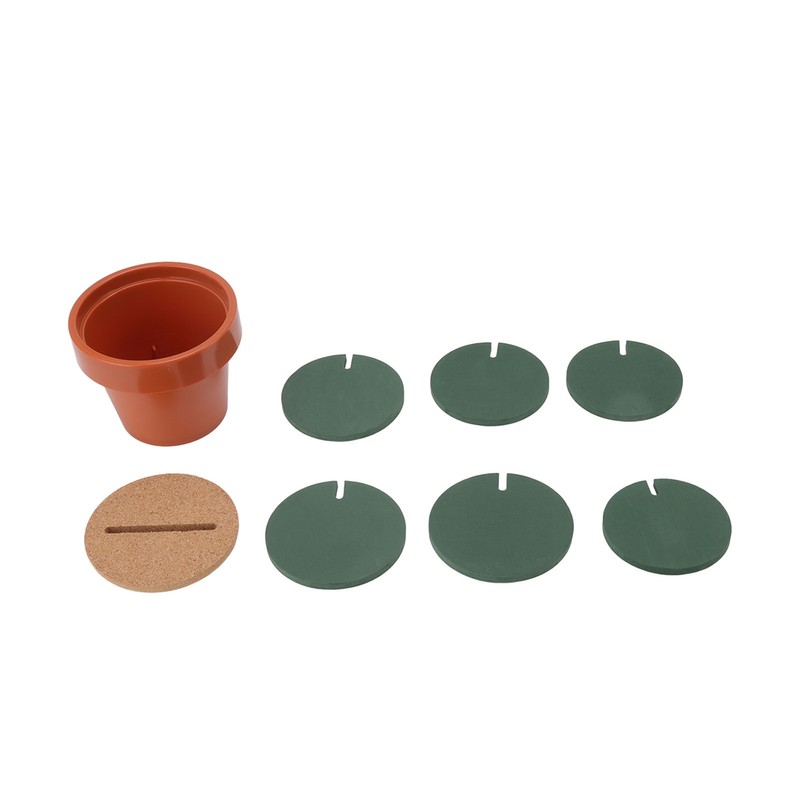 7 Pcs Cactus Coaster Set Cute Funny Green Cactus Coaster