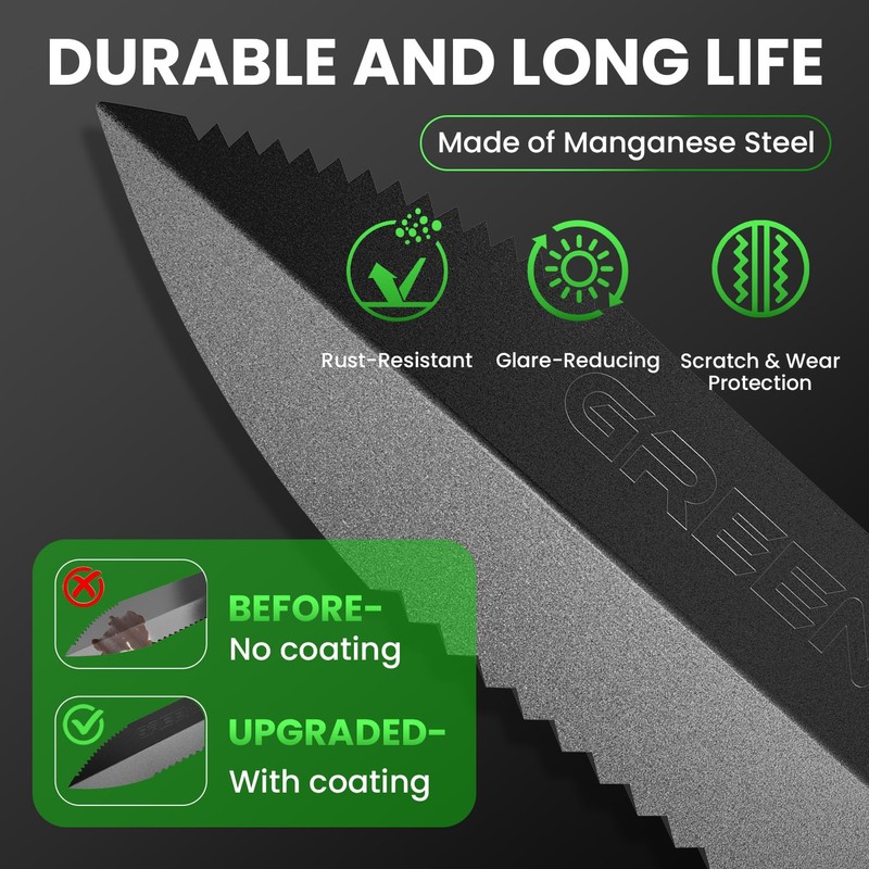 GreenRex Metal Detector Shovel, Heavy Duty Double Serrated Digging Tool