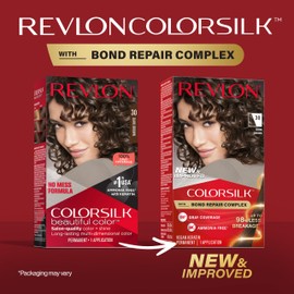 Revlon ColorSilk with Bond Repair Complex, Brown Permanent Hair Color, 100% Gray Coverage, Ammonia Free Hair Dye, Vegan Keratin, 30 Dark Brown (Pack of 3)