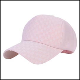 White Fang CZ062 Women's Hat, Cute, Cap, Mesh, Stylish, Cool, Block Check, Pink