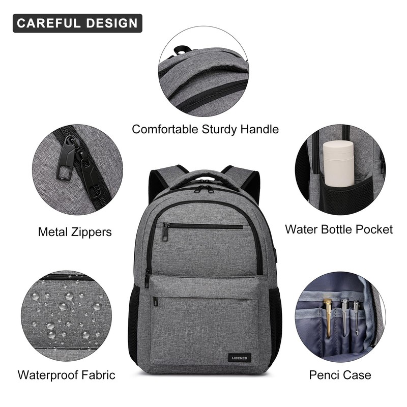 LIBENED - Mochila escolar para hombres y mujeres, para adolescentes