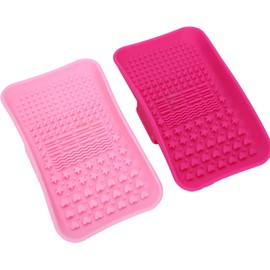 Estera de silicona para limpieza de brochas de maquillaje, limpiador de brochas cosmético, alta flexibilidad para viajes familiares