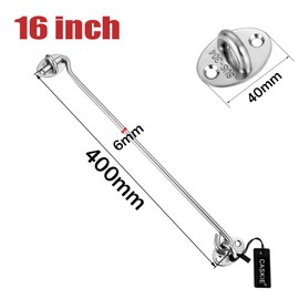 Cabin Hook Stainless Steel 304 Heavy Duty Cabin Hooks and Eye Lock for Shed, Gate or Garage Door (400mm /16")