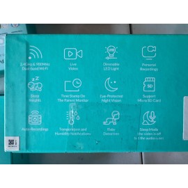 NETVUE Peekababy Baby Monitor with Camera, Audio, Crib Mount, NEW, Open Box