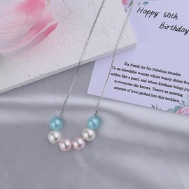 60th Birthday Gifts Decorations for Friend Women Sister Birthday Gift for Best Friend Cousin Mom Aunt Pearl Pendant Necklace 60 Th Birthday Gifts for Women Over 60 Year Birthday Gift