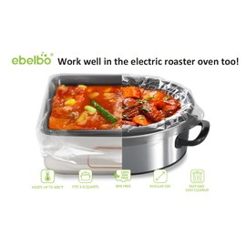 [6 For Free] 36 bags Ebelbo Nylon Pot liners, Slow Cooker Liners 13x21 Inch Large Size Disposable Roaster Cooking, Fit for 3-8QT Oval & Round Pot