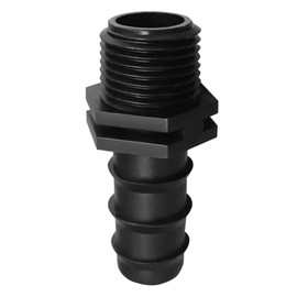PVC Tube Fitting - Barbed Hose Connector 3/4 inch PVC - Schedule 40 Barb Male Connector Fitting 3/4 Inch Barbed Insert x 3/4 Inch MNPT Male Pipe Thread PVC Adapter Fitting - Black