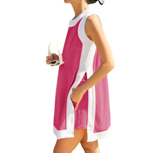 synound Women’s 2 Piece Sets Boho Color Block Dress Summer