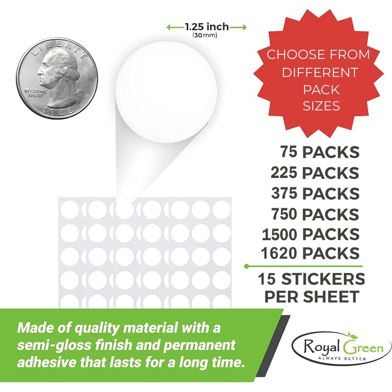 Labels 30 mm stickers, assorted colours, size 3 cm labels