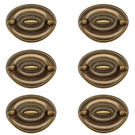 RR-RUOSHUI Ring Pull Cabinet Pulls Drawer Handle Pulls for Dresser Cupboard Wardrobe Home Bedroom Kitchen Hardware Decoration 6 Pieces (Bronze)