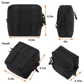 Tactical Molle Pouch Compact EDC Utility Gadget Pouch Waist Bags Sundries Storage Admin Organize Gear Gadget for Military Backpack Vest (Black)